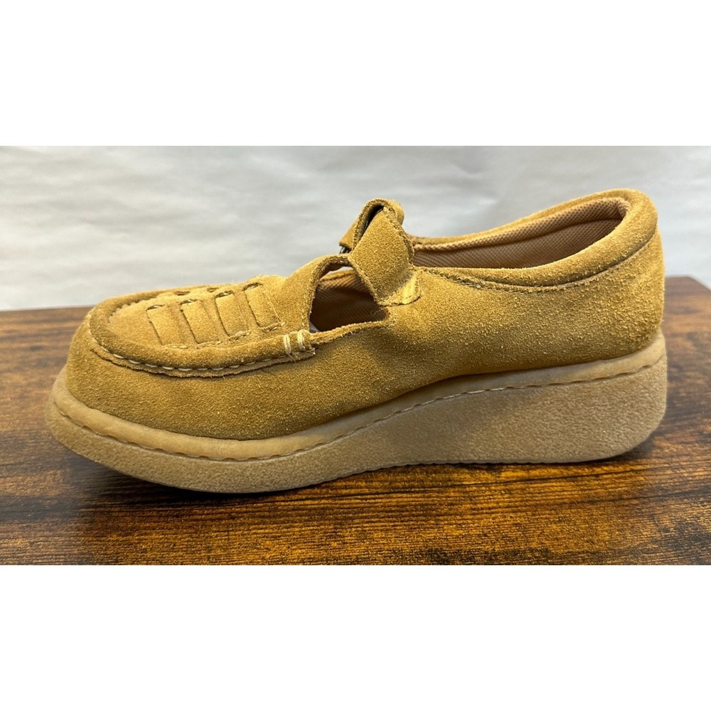 Mudd Daryl Vintage Y2K Tan Suede Platform Mary Jane Shoes Chunky Size 6.5 M - Picture 3 of 16
